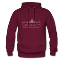 Washington DC Hoodie - Skyline Washington DC Crewneck Hooded Sweatshirt - burgundy