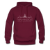 Washington DC Hoodie - Skyline Washington DC Crewneck Hooded Sweatshirt - burgundy