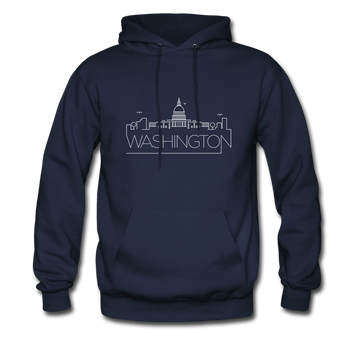 Washington DC Hoodie - Skyline Washington DC Crewneck Hooded Sweatshirt - navy