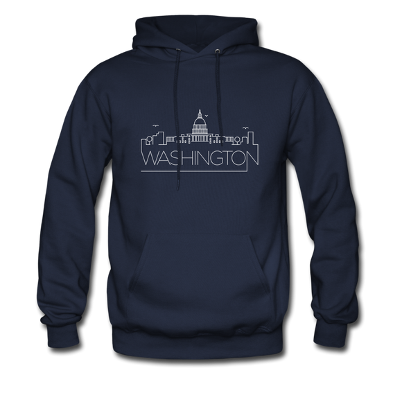 Washington DC Hoodie - Skyline Washington DC Crewneck Hooded Sweatshirt - navy