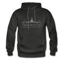 Washington DC Hoodie - Skyline Washington DC Crewneck Hooded Sweatshirt - charcoal gray