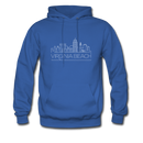 Virginia Beach, Virginia Hoodie - Skyline Virginia Beach Crewneck Hooded Sweatshirt - royal blue