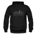 Virginia Beach, Virginia Hoodie - Skyline Virginia Beach Crewneck Hooded Sweatshirt - black