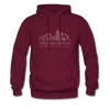 Virginia Beach, Virginia Hoodie - Skyline Virginia Beach Crewneck Hooded Sweatshirt - burgundy