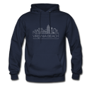 Virginia Beach, Virginia Hoodie - Skyline Virginia Beach Crewneck Hooded Sweatshirt - navy