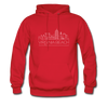 Virginia Beach, Virginia Hoodie - Skyline Virginia Beach Crewneck Hooded Sweatshirt - red