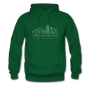 Virginia Beach, Virginia Hoodie - Skyline Virginia Beach Crewneck Hooded Sweatshirt - forest green