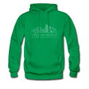 Virginia Beach, Virginia Hoodie - Skyline Virginia Beach Crewneck Hooded Sweatshirt - kelly green