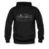 Wichita, Kansas Hoodie - Skyline Wichita Crewneck Hooded Sweatshirt - black