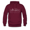 Wichita, Kansas Hoodie - Skyline Wichita Crewneck Hooded Sweatshirt - burgundy