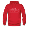 Wichita, Kansas Hoodie - Skyline Wichita Crewneck Hooded Sweatshirt - red