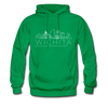 Wichita, Kansas Hoodie - Skyline Wichita Crewneck Hooded Sweatshirt - kelly green