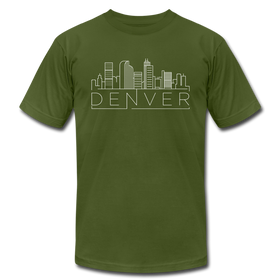 Denver, Colorado T-Shirt - Skyline Unisex Denver T Shirt - olive