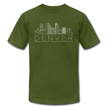 Denver, Colorado T-Shirt - Skyline Unisex Denver T Shirt - olive