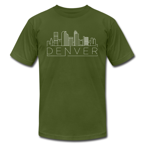 Denver, Colorado T-Shirt - Skyline Unisex Denver T Shirt - olive