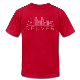 Denver, Colorado T-Shirt - Skyline Unisex Denver T Shirt - red