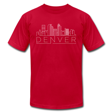 Denver, Colorado T-Shirt - Skyline Unisex Denver T Shirt - red
