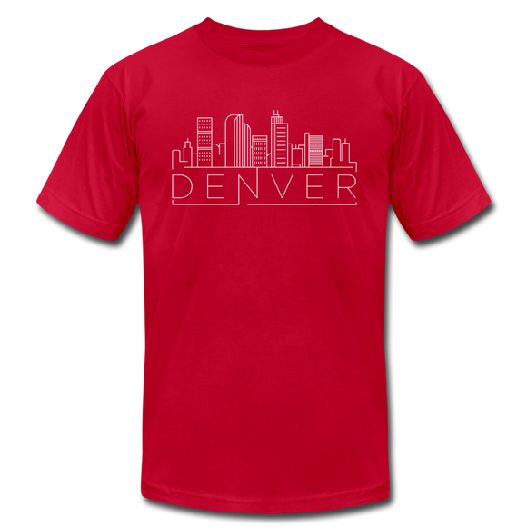 Denver, Colorado T-Shirt - Skyline Unisex Denver T Shirt - red