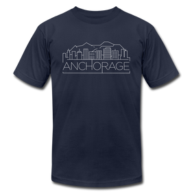 Anchorage, Alaska T-Shirt - Skyline Unisex Anchorage T Shirt - navy