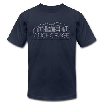 Anchorage, Alaska T-Shirt - Skyline Unisex Anchorage T Shirt - navy