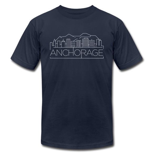 Anchorage, Alaska T-Shirt - Skyline Unisex Anchorage T Shirt - navy