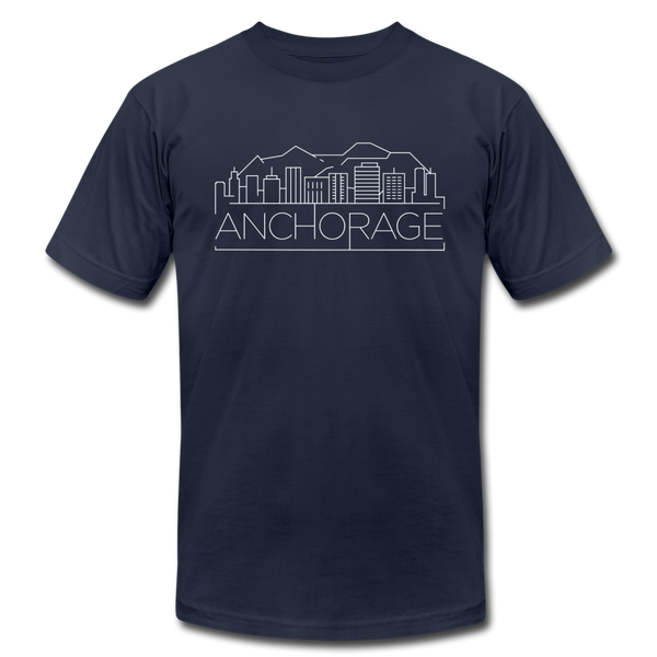 Anchorage, Alaska T-Shirt - Skyline Unisex Anchorage T Shirt - navy