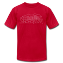 Anchorage, Alaska T-Shirt - Skyline Unisex Anchorage T Shirt - red