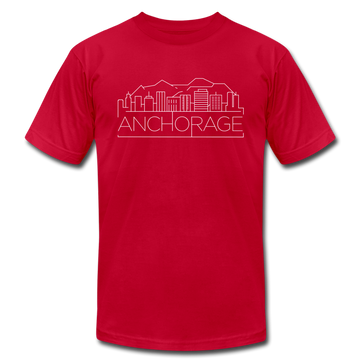 Anchorage, Alaska T-Shirt - Skyline Unisex Anchorage T Shirt - red