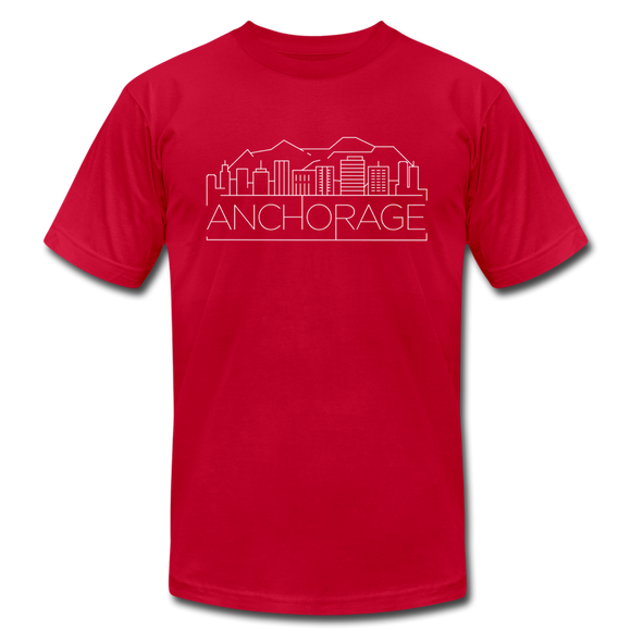Anchorage, Alaska T-Shirt - Skyline Unisex Anchorage T Shirt - red