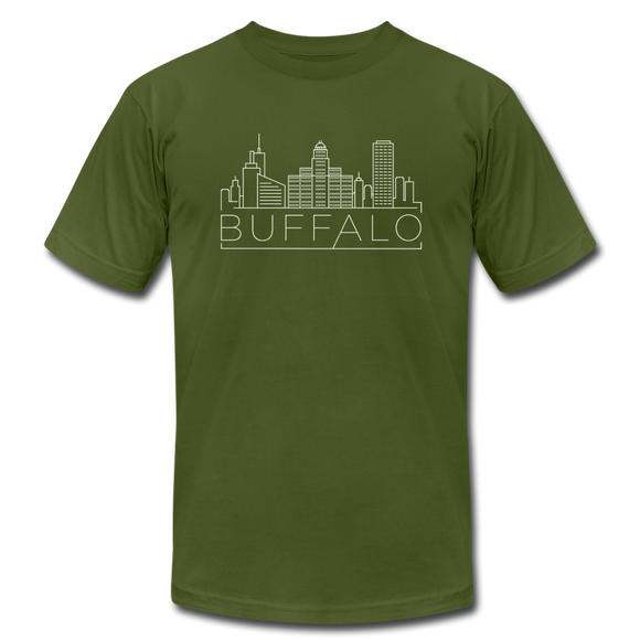 Buffalo, New York T-Shirt - Skyline Unisex Buffalo T Shirt - olive