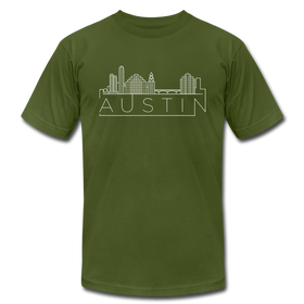 Austin, Texas T-Shirt - Skyline Unisex Austin T Shirt - olive