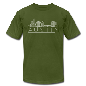 Austin, Texas T-Shirt - Skyline Unisex Austin T Shirt - olive
