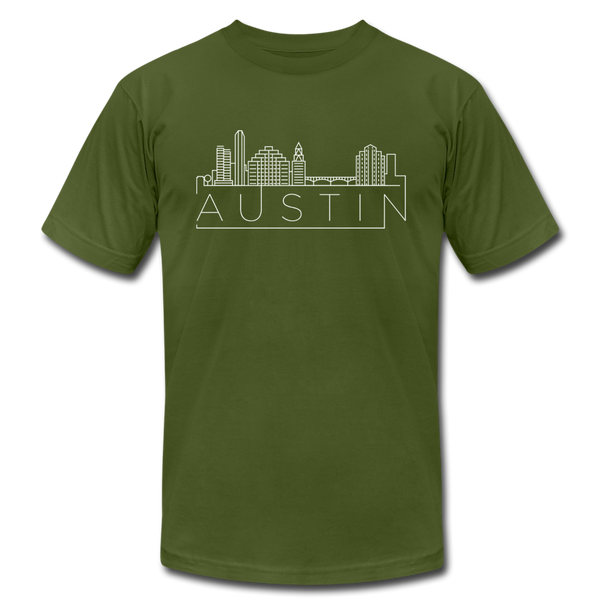 Austin, Texas T-Shirt - Skyline Unisex Austin T Shirt - olive