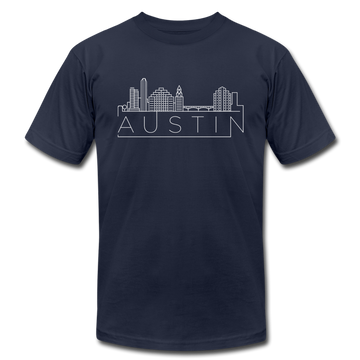 Austin, Texas T-Shirt - Skyline Unisex Austin T Shirt - navy