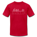 Austin, Texas T-Shirt - Skyline Unisex Austin T Shirt - red