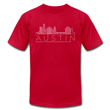 Austin, Texas T-Shirt - Skyline Unisex Austin T Shirt - red