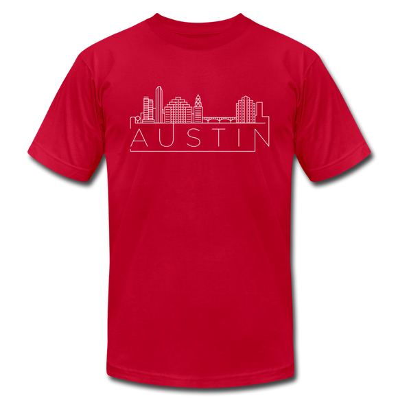 Austin, Texas T-Shirt - Skyline Unisex Austin T Shirt - red