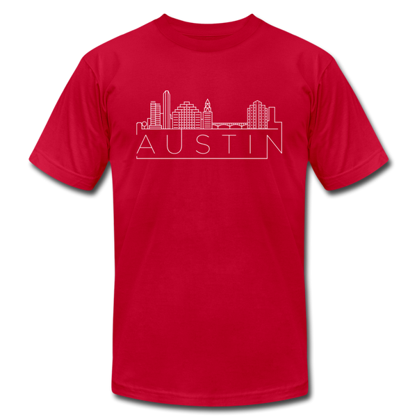 Austin, Texas T-Shirt - Skyline Unisex Austin T Shirt - red