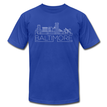 Baltimore, Maryland T-Shirt - Skyline Unisex Baltimore T Shirt - royal blue