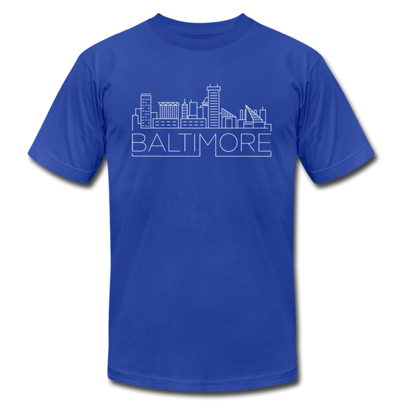 Baltimore, Maryland T-Shirt - Skyline Unisex Baltimore T Shirt - royal blue