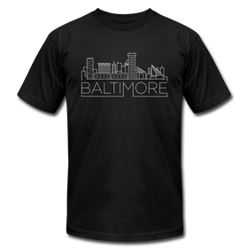 Baltimore, Maryland T-Shirt - Skyline Unisex Baltimore T Shirt - black