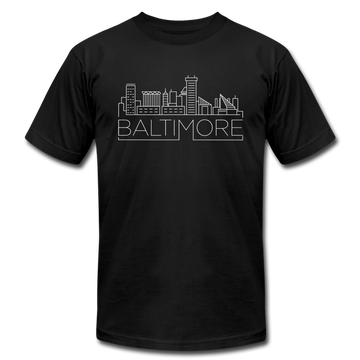 Baltimore, Maryland T-Shirt - Skyline Unisex Baltimore T Shirt - black