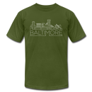 Baltimore, Maryland T-Shirt - Skyline Unisex Baltimore T Shirt - olive