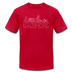 Baltimore, Maryland T-Shirt - Skyline Unisex Baltimore T Shirt - red