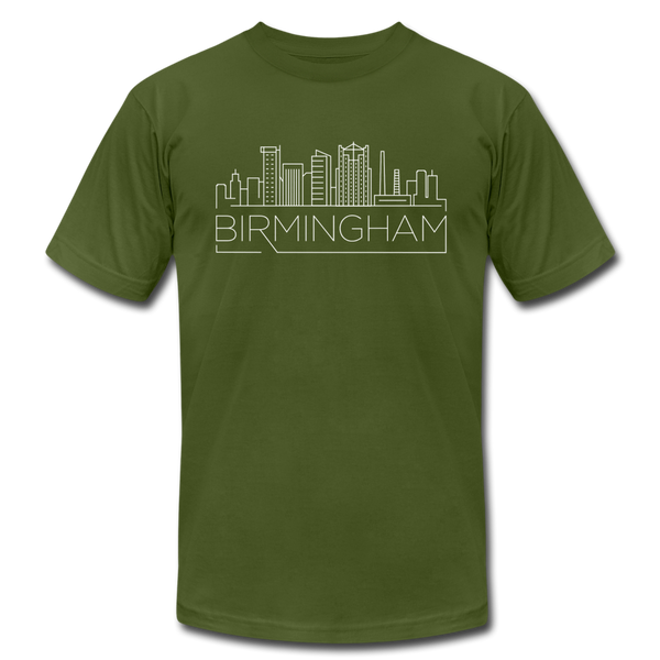 Birmingham, Alabama T-Shirt - Skyline Unisex Birmingham T Shirt - olive