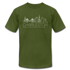 Charleston, South Carolina T-Shirt - Skyline Unisex Charleston T Shirt - olive