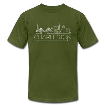 Charleston, South Carolina T-Shirt - Skyline Unisex Charleston T Shirt - olive