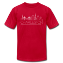 Charleston, South Carolina T-Shirt - Skyline Unisex Charleston T Shirt - red