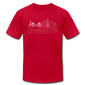 Charleston, South Carolina T-Shirt - Skyline Unisex Charleston T Shirt - red