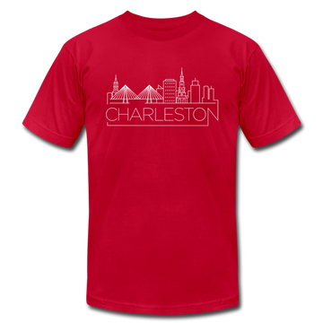 Charleston, South Carolina T-Shirt - Skyline Unisex Charleston T Shirt - red